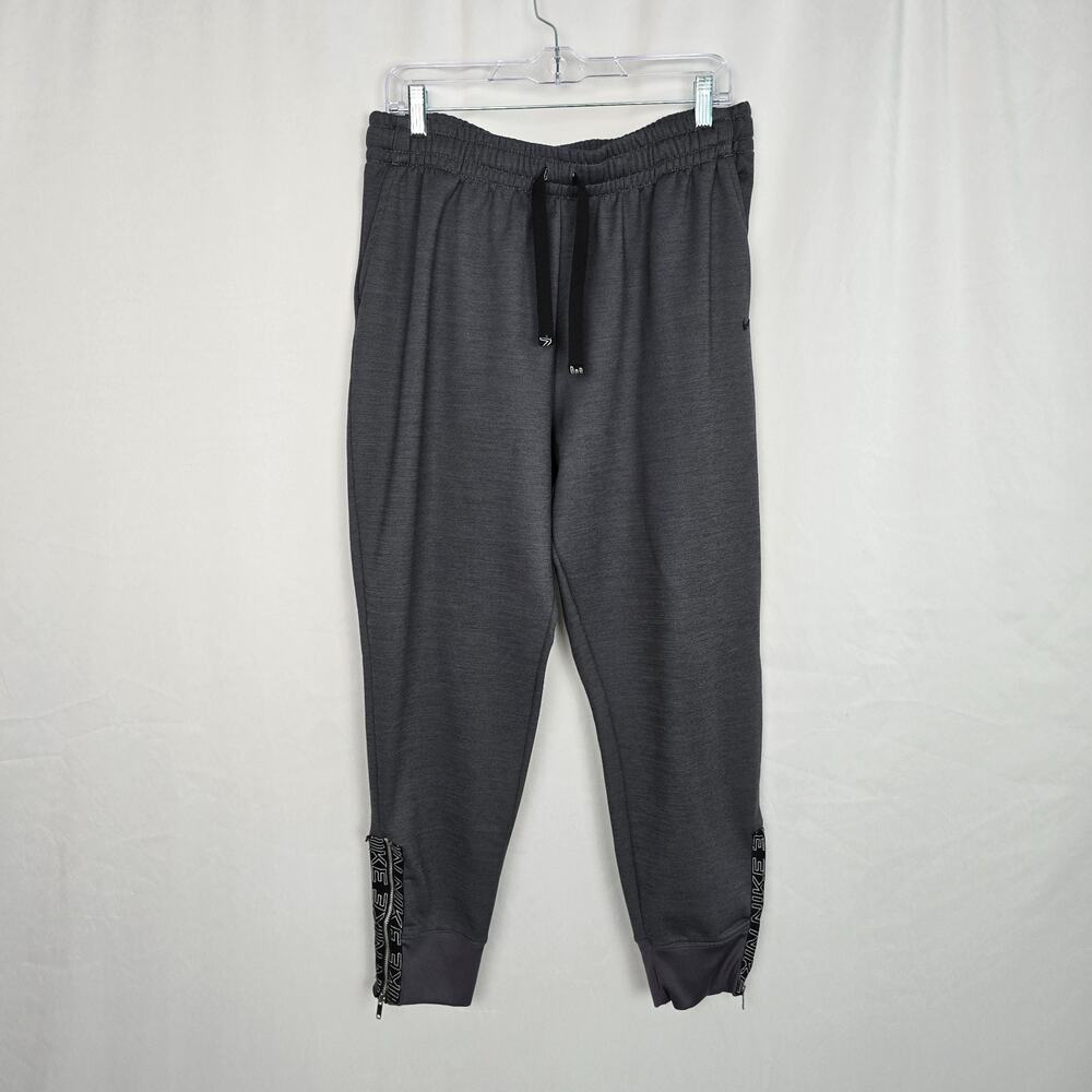 Nike Therma Fit Joggers Sweatpants Women's XL Gray Drawstring Leg Zippers